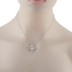 18K White Gold 1.50ct Diamond Cross Necklace
