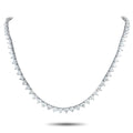 18K white gold diamond necklace with continuous pavé-style teardrop stones