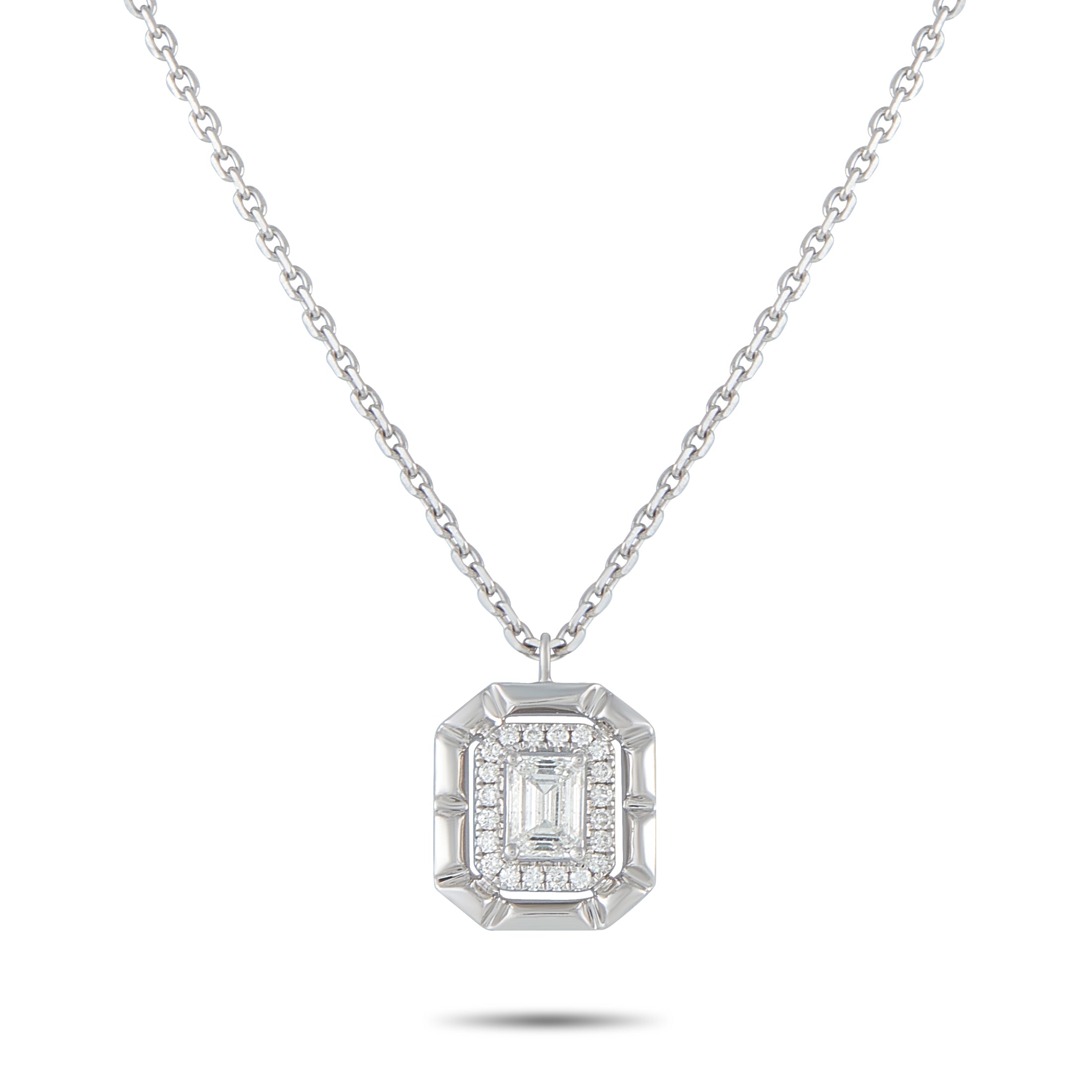 18K White Gold 0.62ct Diamond Pendant