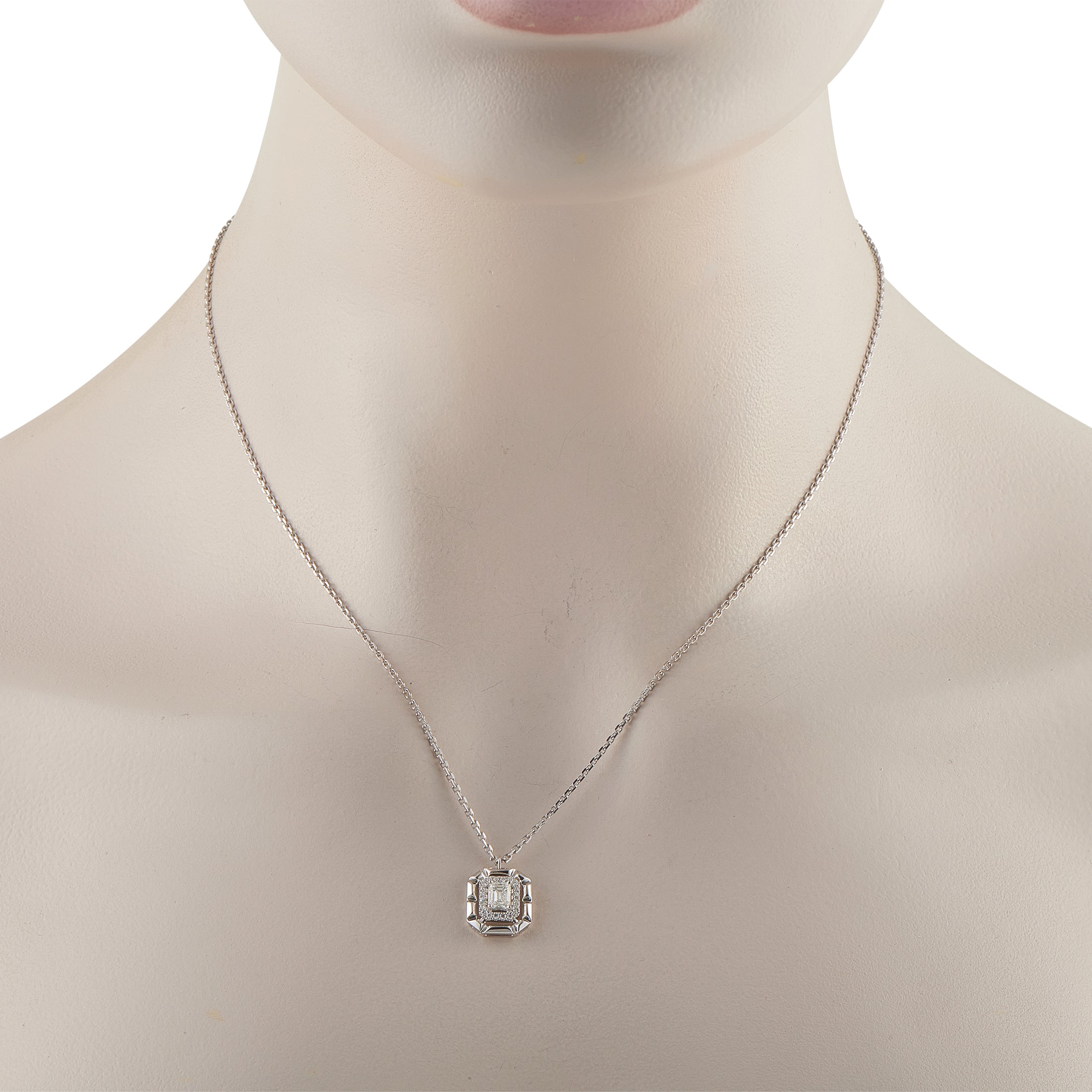 18K White Gold 0.62ct Diamond Pendant