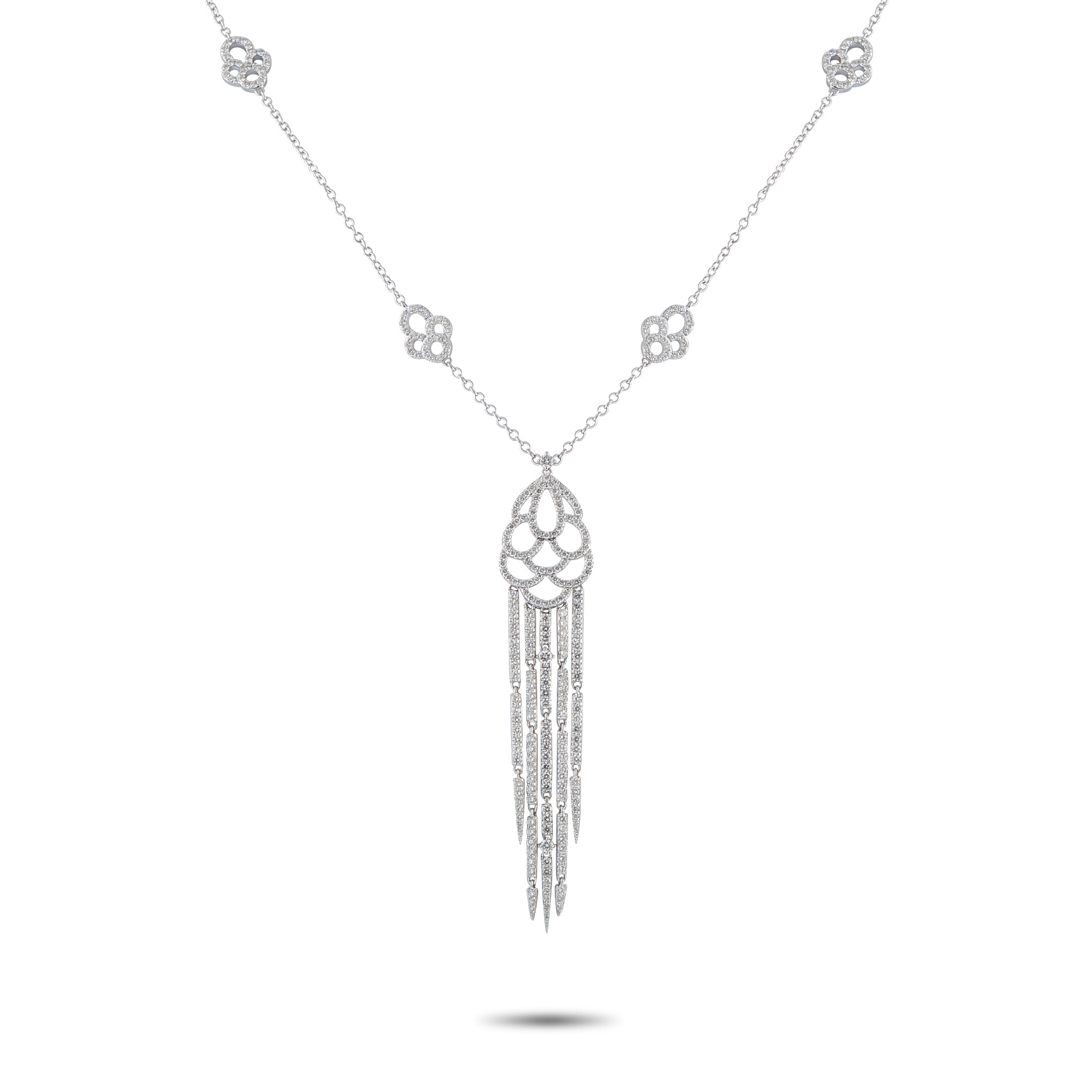 18K White Gold 5.85ct Diamond Pendant