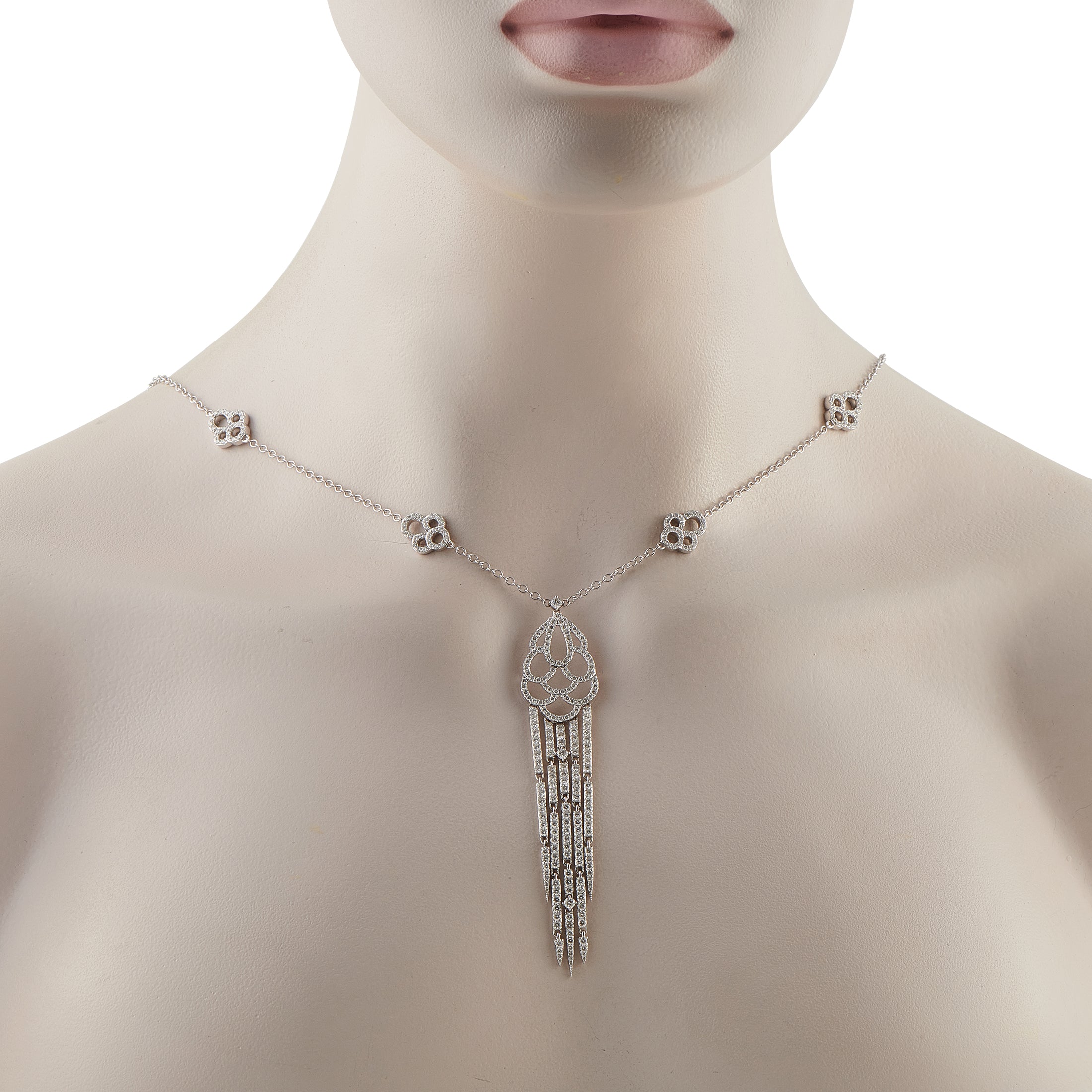 18K White Gold 5.85ct Diamond Pendant