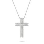 18K White Gold 1.75ct Diamond Cross Pendant