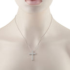 18K White Gold 1.75ct Diamond Cross Pendant