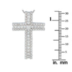 18K White Gold 1.75ct Diamond Cross Pendant