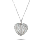 14K White Gold 4.0ct Diamond Heart Pendant
