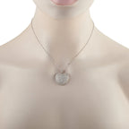 14K White Gold 4.0ct Diamond Heart Pendant