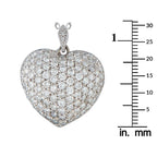 14K White Gold 4.0ct Diamond Heart Pendant