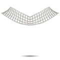 Diamond lattice choker necklace in 18K white gold, curved sparkle rows