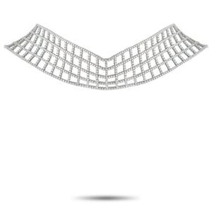 18K White Gold 25.20ct Diamond Lattice Choker Necklace