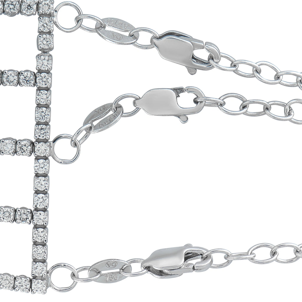 18K White Gold 25.20ct Diamond Lattice Choker Necklace