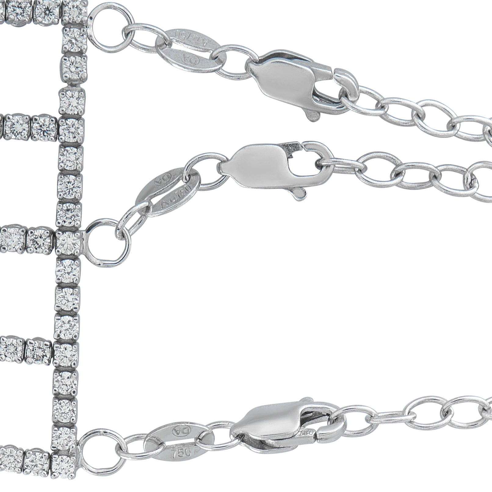 18K White Gold 25.20ct Diamond Lattice Choker Necklace