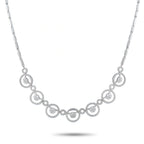 18K White Gold 2.45ct Diamond Circle Link Necklace