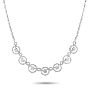 18K White Gold 2.45ct Diamond Circle Link Necklace