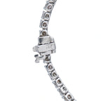 White gold diamond tennis necklace clasp and hinged links with small round stones