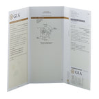 Folded GIA diamond grading report with barcode and printed text