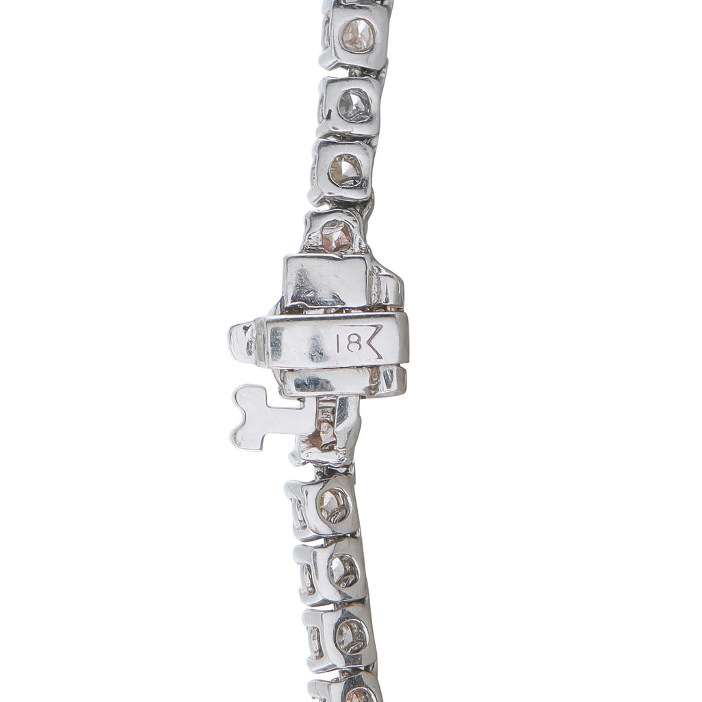 18K White Gold 11.0ct Fancy Color Diamond Tennis Necklace