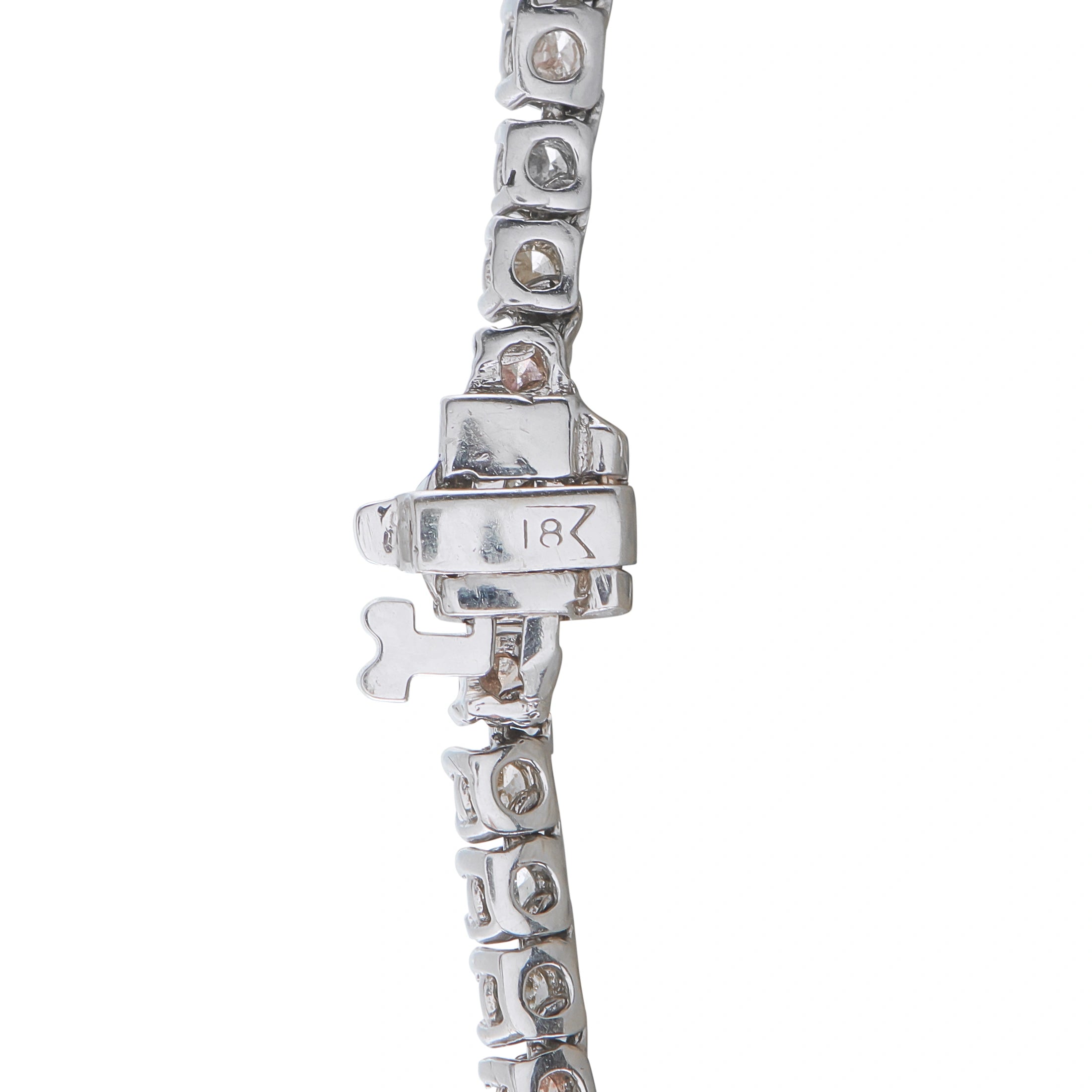 18K White Gold 11.0ct Fancy Color Diamond Tennis Necklace