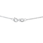 White gold necklace chain with oval clasp and small stamped tag