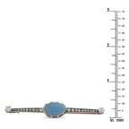 Antique 18K White Gold 0.80ct Diamond and Opal French Brooch