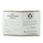 Gem identification report certificate for jewelry, printed document with lab seal