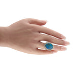 18K White and Yellow Gold 2.0ct Diamond and Opal Cocktail Ring