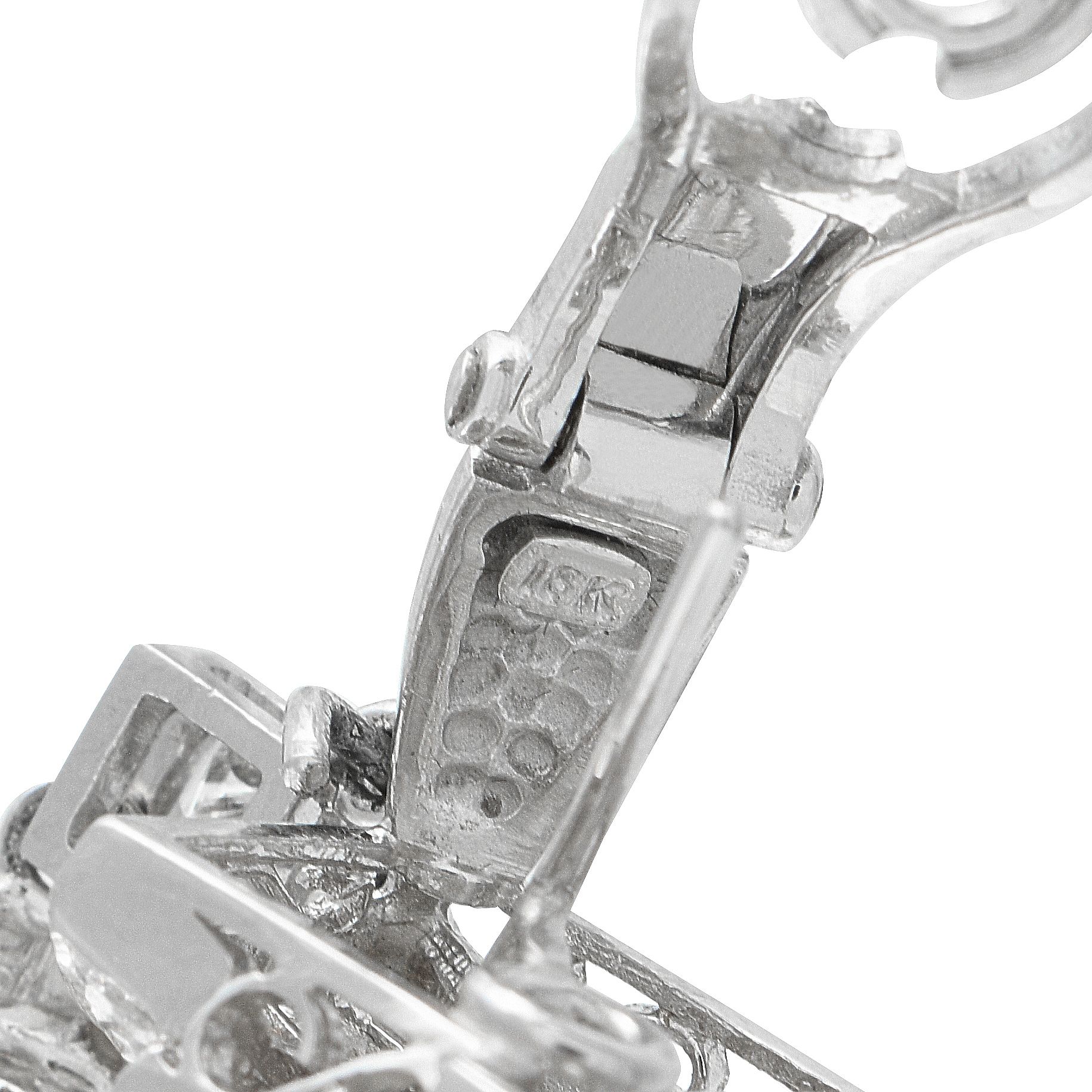 Exclusive 18K White Gold 8.0ct Diamond and Pearl Earrings