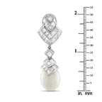 18K White Gold 8.0ct Diamond and Pearl Earrings