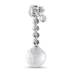 18K White Gold 0.45ct Diamond and Pearl Drop Earrings