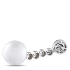 18K White Gold 0.45ct Diamond and Pearl Drop Earrings