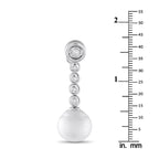 18K White Gold 0.45ct Diamond and Pearl Drop Earrings
