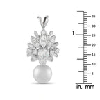 18K White Gold 1.15ct Diamond Pearl Pendant
