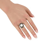 18K White Gold 2.80ct Diamond and Pearl French Ring