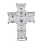 18K White Gold 3.80ct Diamond Cross Pendant