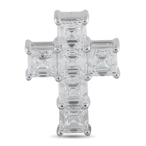 18K White Gold 3.80ct Diamond Cross Pendant
