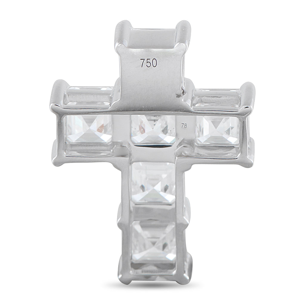 18K White Gold 3.80ct Diamond Cross Pendant