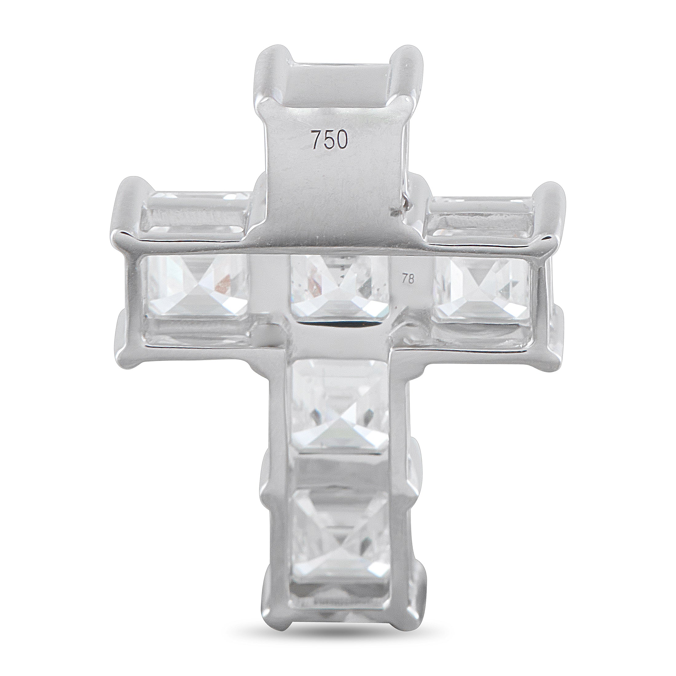 18K White Gold 3.80ct Diamond Cross Pendant