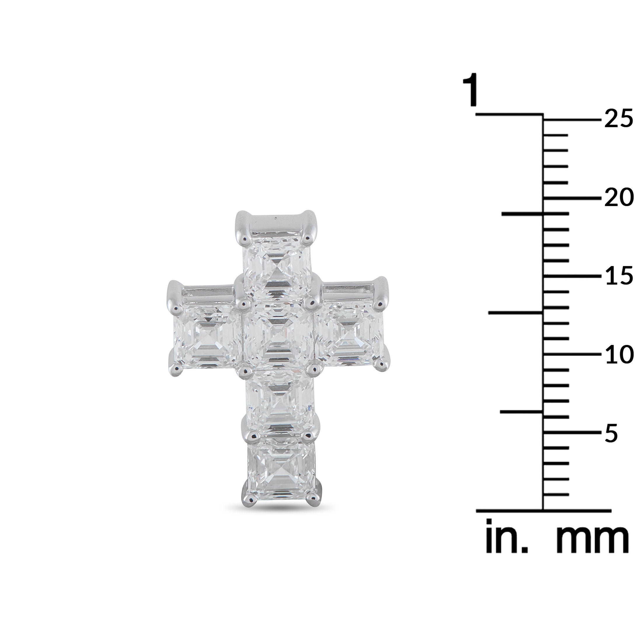 18K White Gold 3.80ct Diamond Cross Pendant