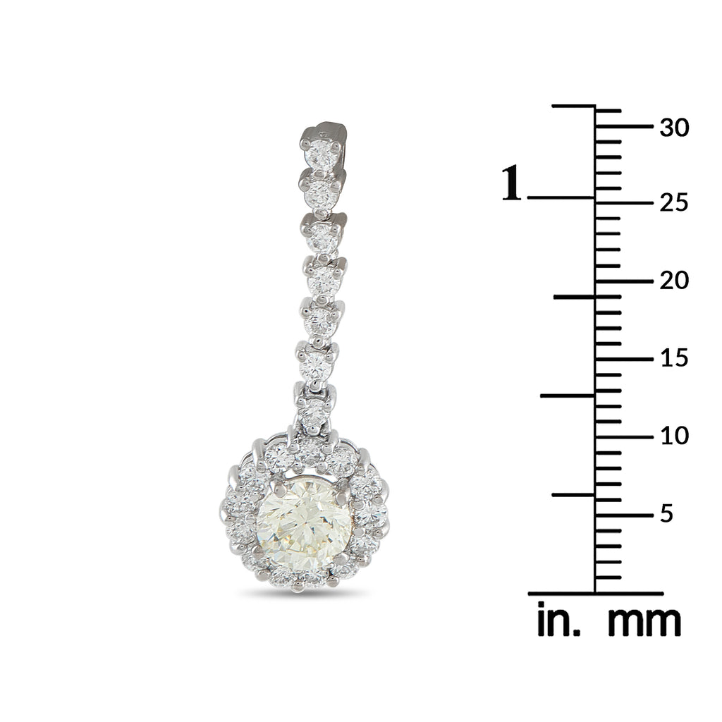 18K White Gold 1.68ct Diamond Pendant