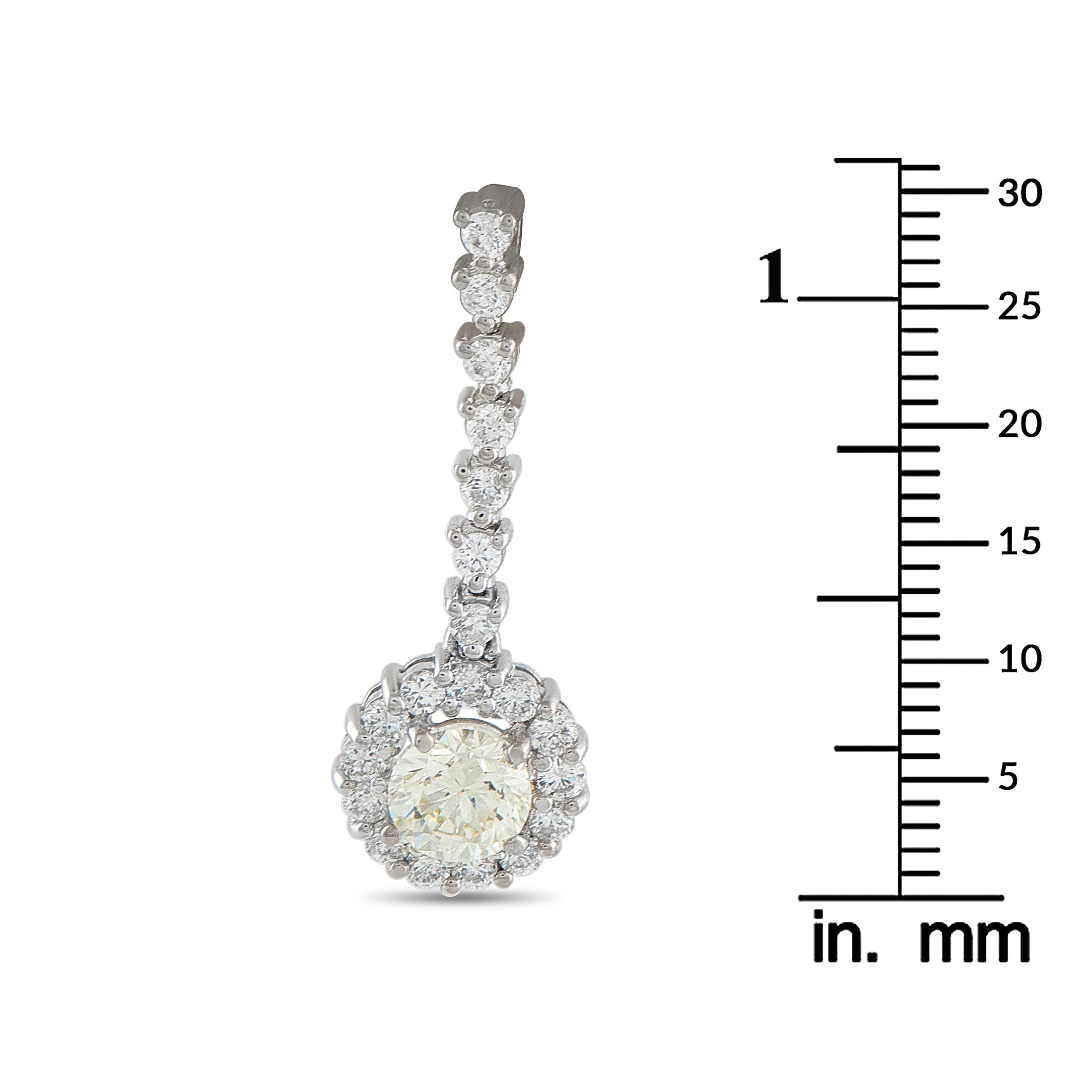 18K White Gold 1.68ct Diamond Pendant