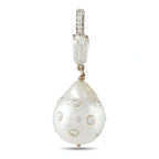 18K White Gold 1.35ct Diamond and Pearl Pendant