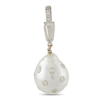 18K White Gold 1.35ct Diamond and Pearl Pendant