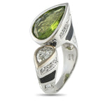 Exclusive 18K White Gold 1.63ct Diamond and Peridot Ring