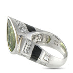 Exclusive 18K White Gold 1.63ct Diamond and Peridot Ring