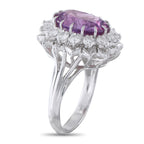 18K White Gold 1.12ct Diamond and Purple Sapphire Ring