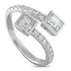 18K White Gold 1.42ct Diamond Bypass Ring