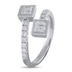 18K White Gold 1.42ct Diamond Bypass Ring
