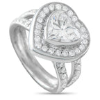 18K White Gold 2.22ct Diamond Heart Ring