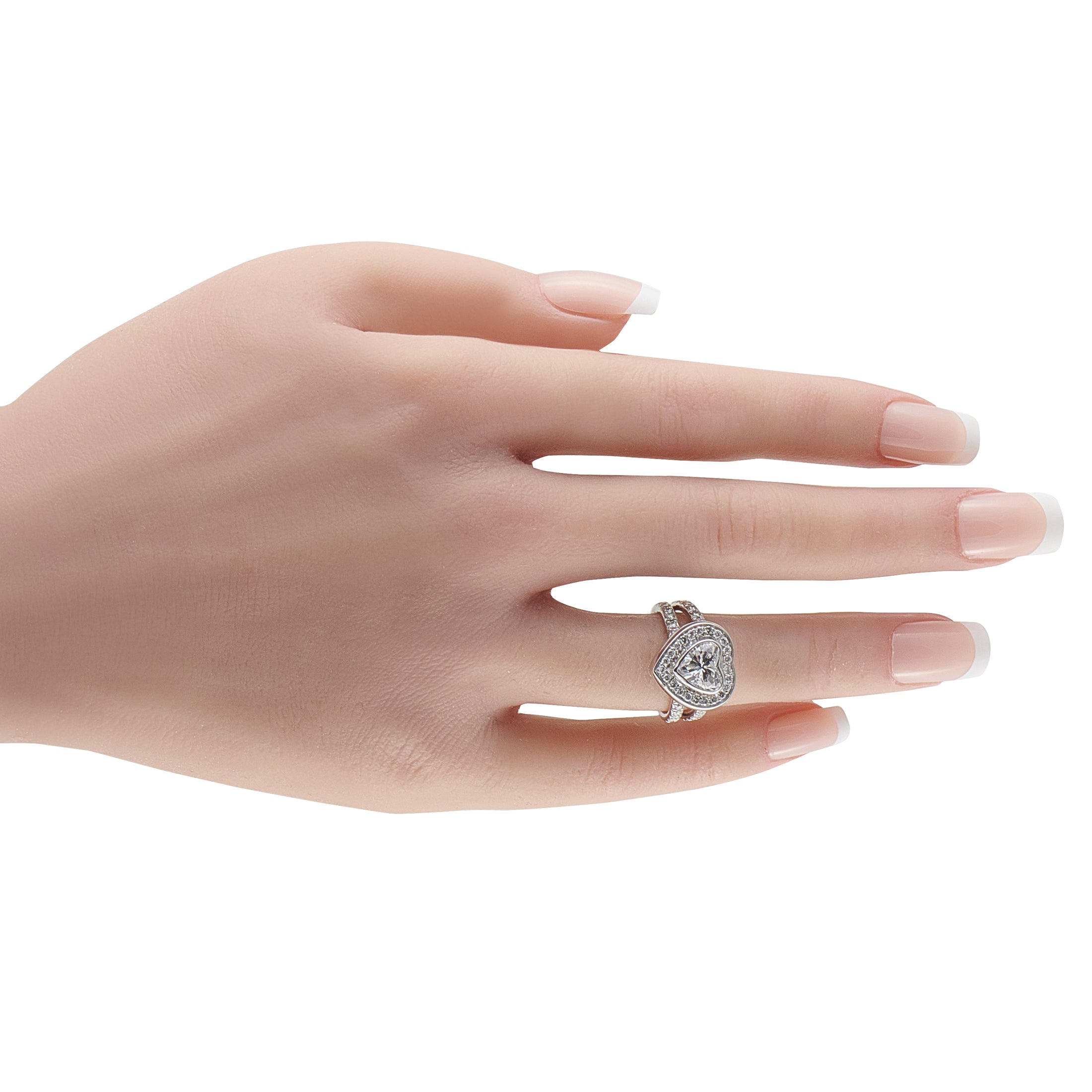 Exclusive 18K White Gold 2.22ct Diamond Heart Ring