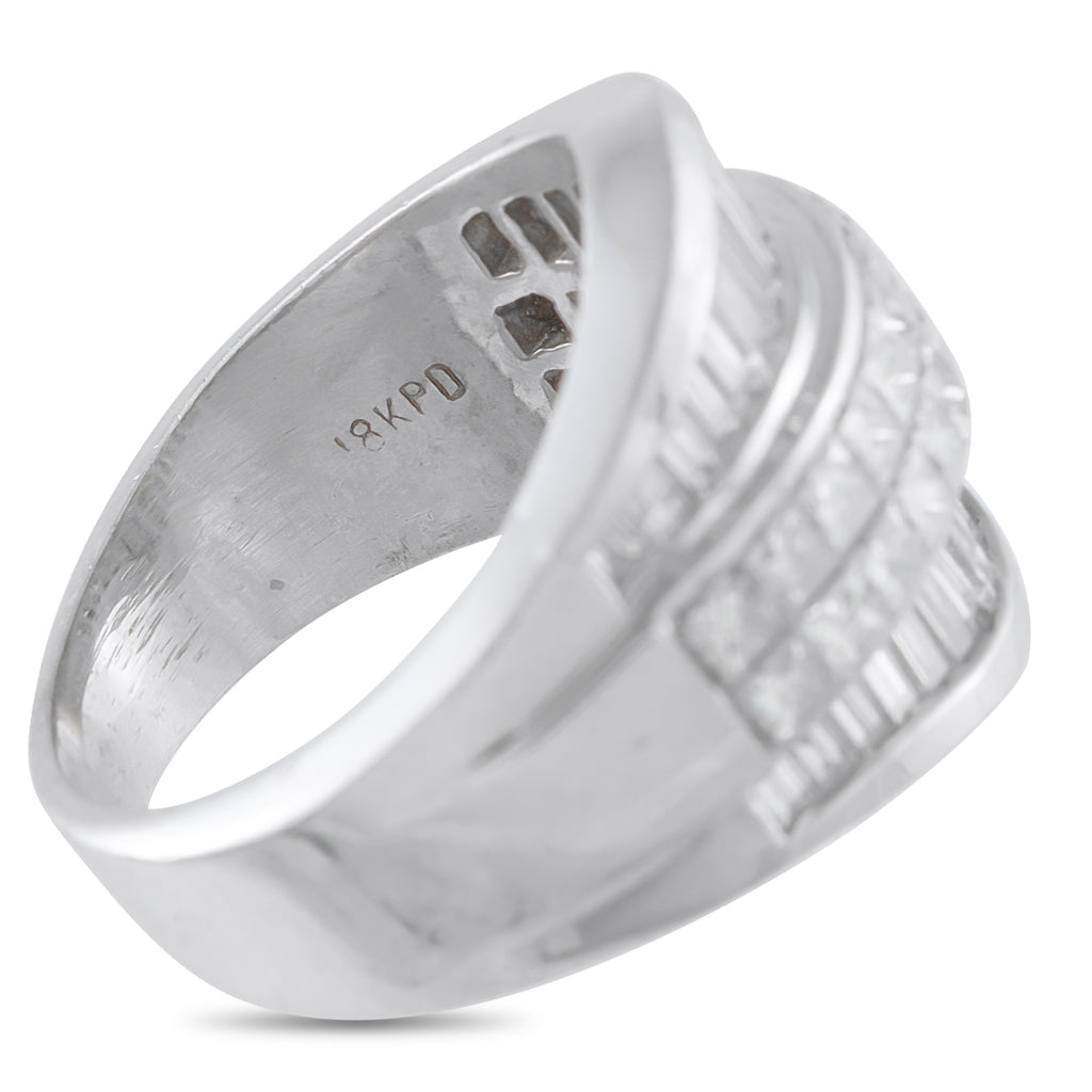 18K White Gold 3.12ct Diamond Multi-Row Wide-Band